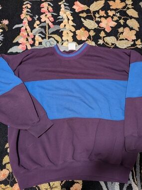 Men's VintFe Crewneck Purple with Blue Stripe